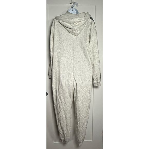 Fabletics Fleece Hooded One Piece Womens MED Gray‎ Pockets Zipper Cozy - Picture 2 of 16